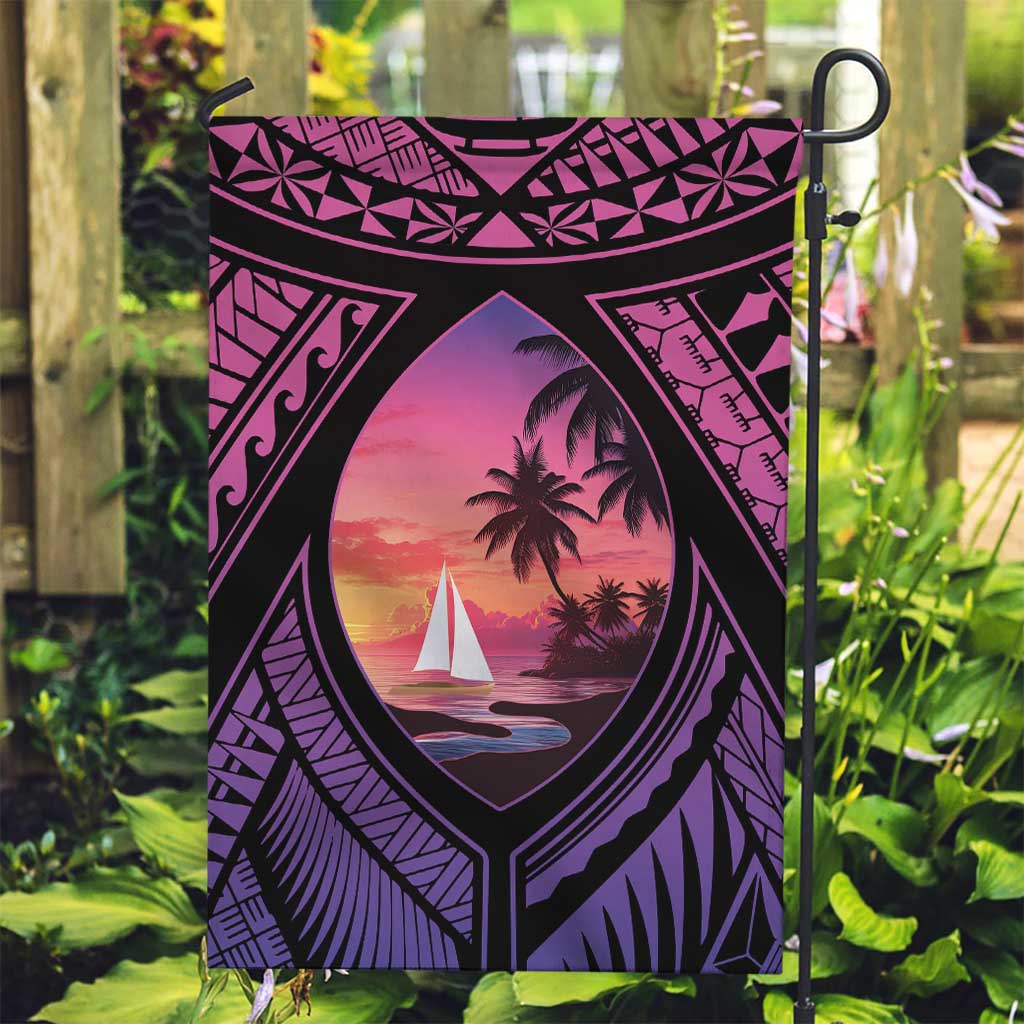 Guam Chamorro Artsy Garden Flag Guahan Sunset Beach LT9 Garden Flag Sunset - Polynesian Pride