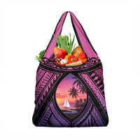 Guam Chamorro Artsy Grocery Bag Guahan Sunset Beach LT9 1-pack One Size Sunset - Polynesian Pride
