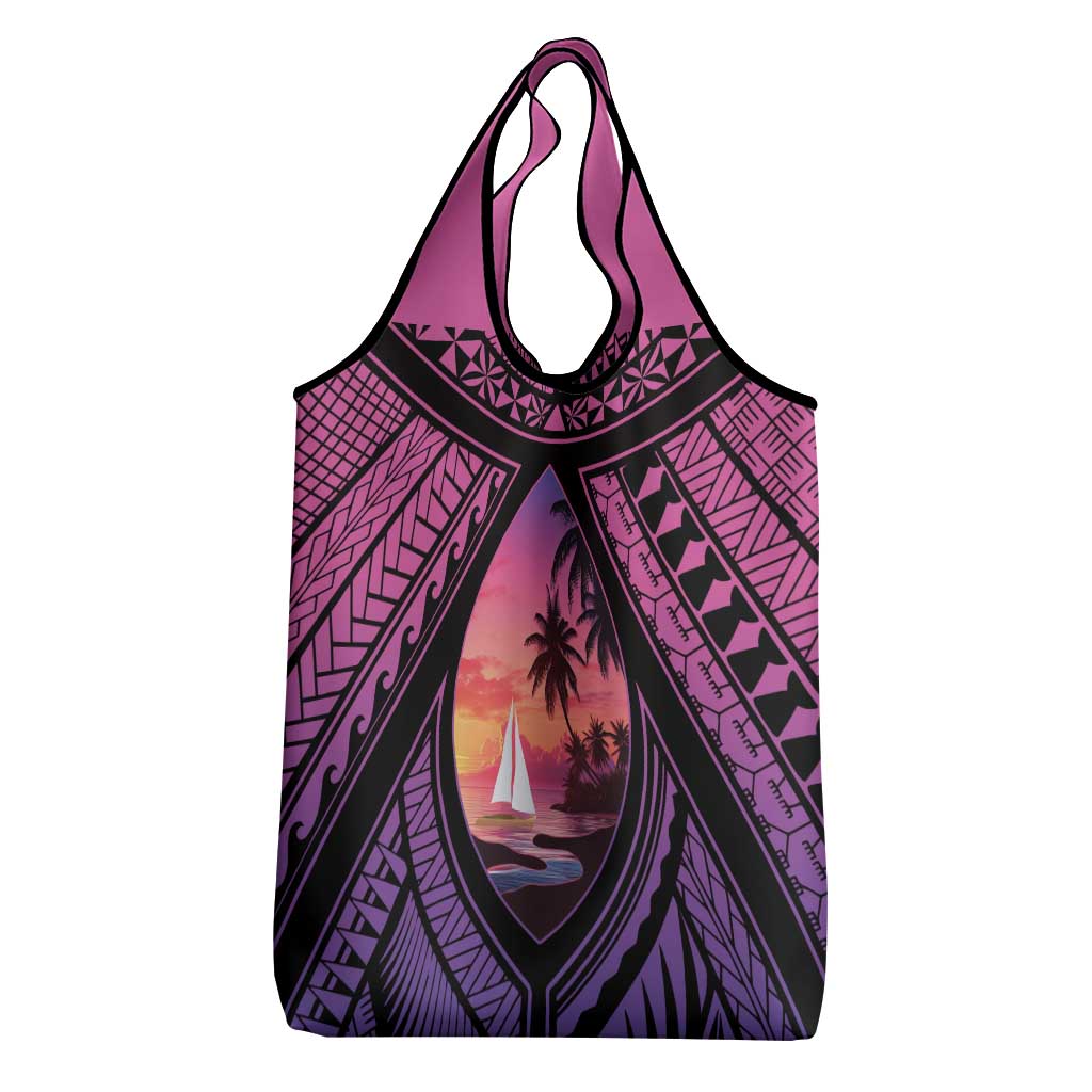 Guam Chamorro Artsy Grocery Bag Guahan Sunset Beach LT9 - Polynesian Pride