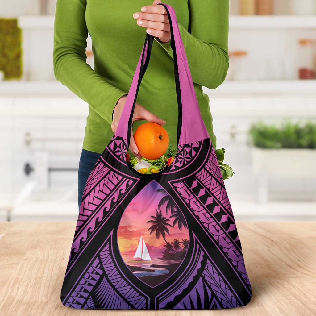 Guam Chamorro Artsy Grocery Bag Guahan Sunset Beach LT9 - Polynesian Pride