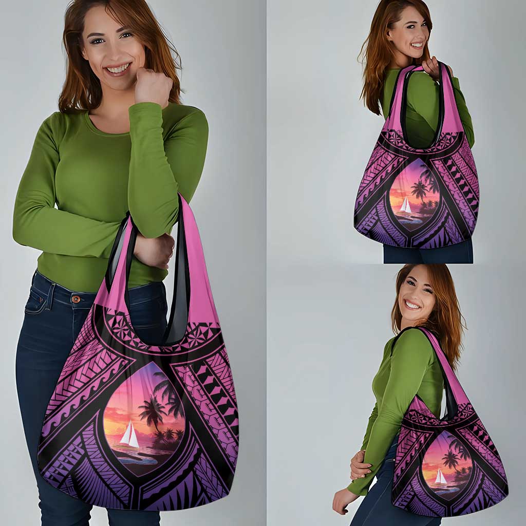 Guam Chamorro Artsy Grocery Bag Guahan Sunset Beach LT9 - Polynesian Pride