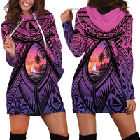 Guam Chamorro Artsy Hoodie Dress Guahan Sunset Beach LT9 - Polynesian Pride