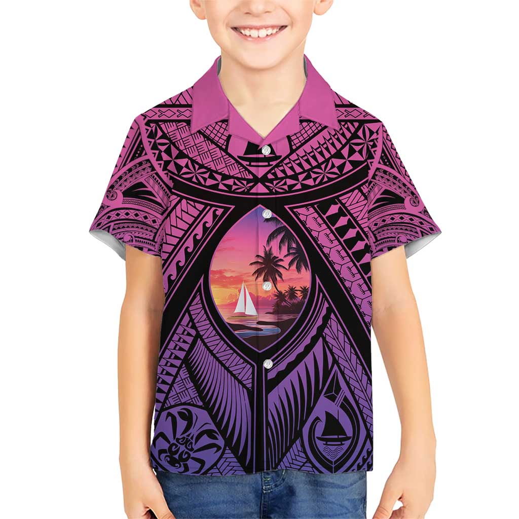 Guam Chamorro Artsy Kid Hawaiian Shirt Guahan Sunset Beach LT9 Kid Sunset - Polynesian Pride