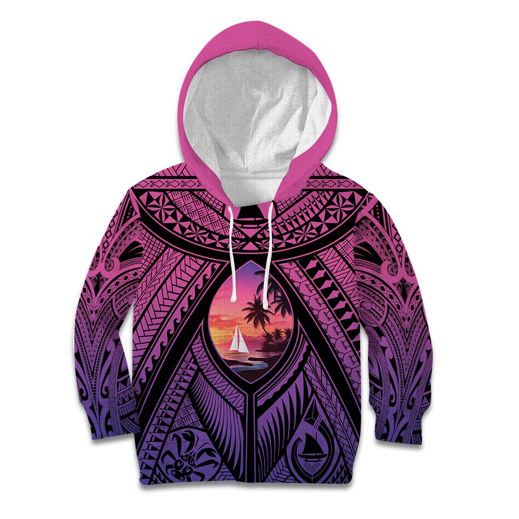 Guam Chamorro Artsy Kid Hoodie Guahan Sunset Beach LT9 Hoodie Sunset - Polynesian Pride