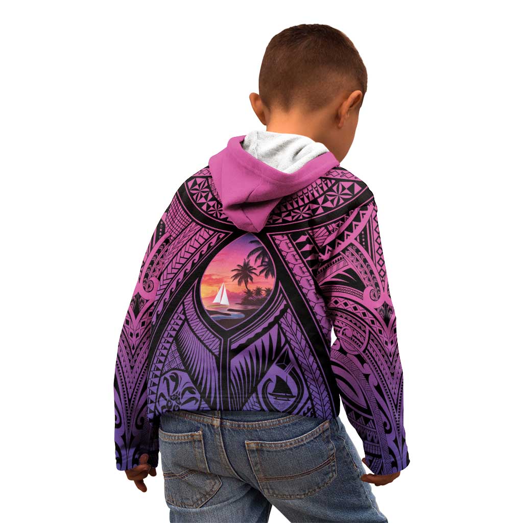 Guam Chamorro Artsy Kid Hoodie Guahan Sunset Beach LT9 - Polynesian Pride