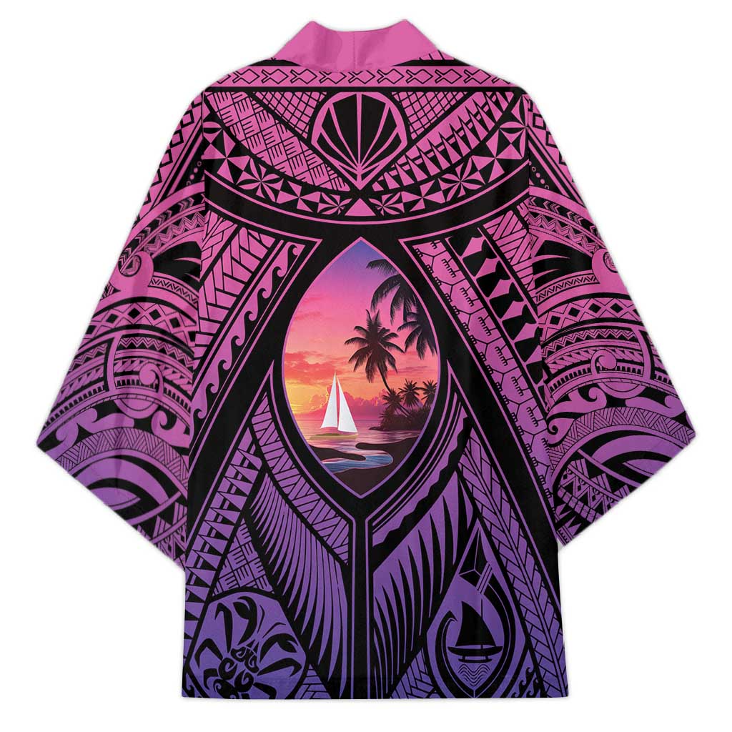 Guam Chamorro Artsy Kimono Guahan Sunset Beach LT9 - Polynesian Pride