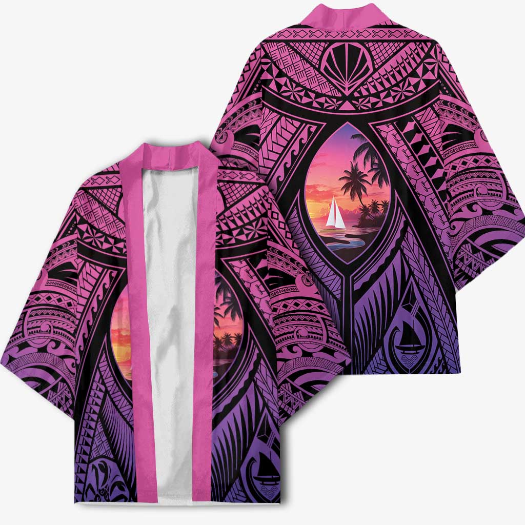 Guam Chamorro Artsy Kimono Guahan Sunset Beach LT9 - Polynesian Pride