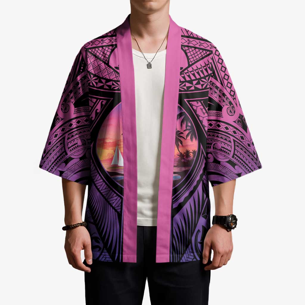 Guam Chamorro Artsy Kimono Guahan Sunset Beach LT9 - Polynesian Pride