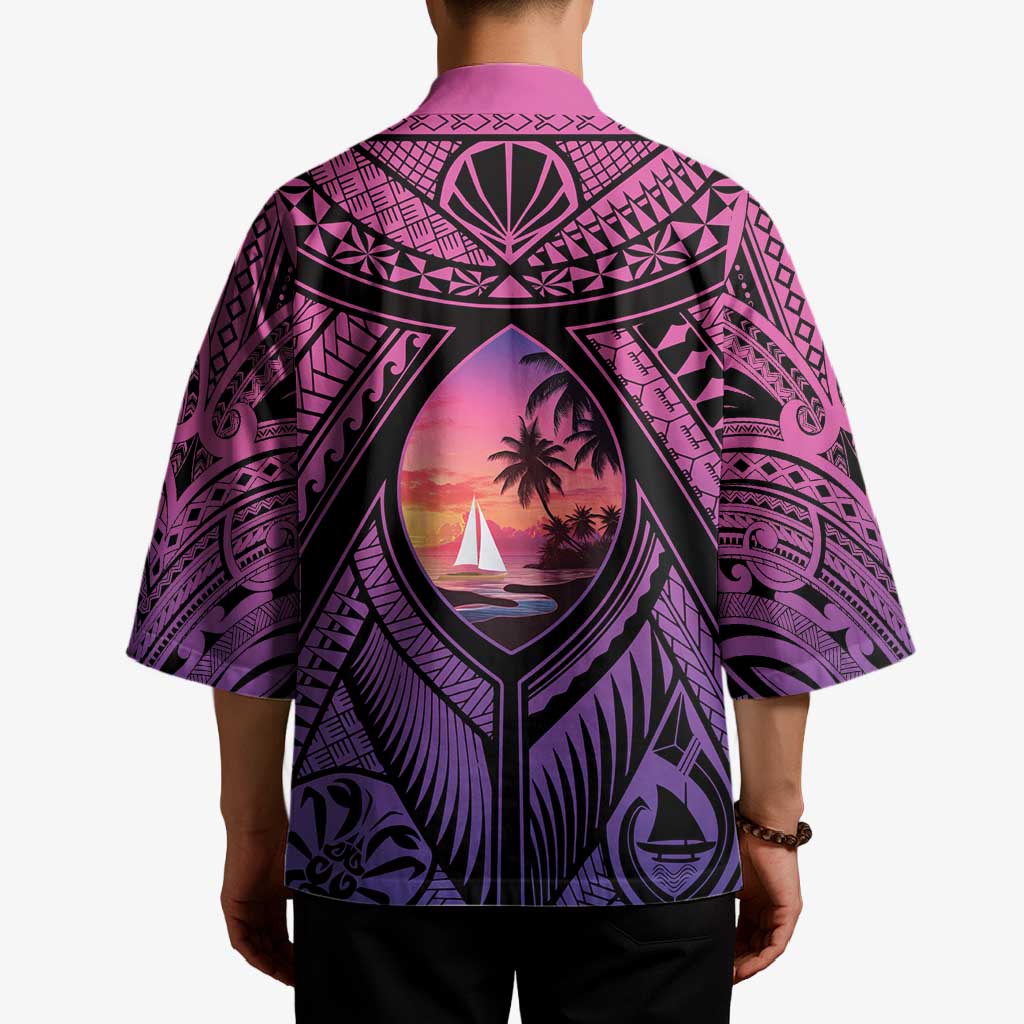 Guam Chamorro Artsy Kimono Guahan Sunset Beach LT9 - Polynesian Pride