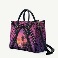Guam Chamorro Artsy Leather Bag Guahan Sunset Beach LT9 Sunset - Polynesian Pride