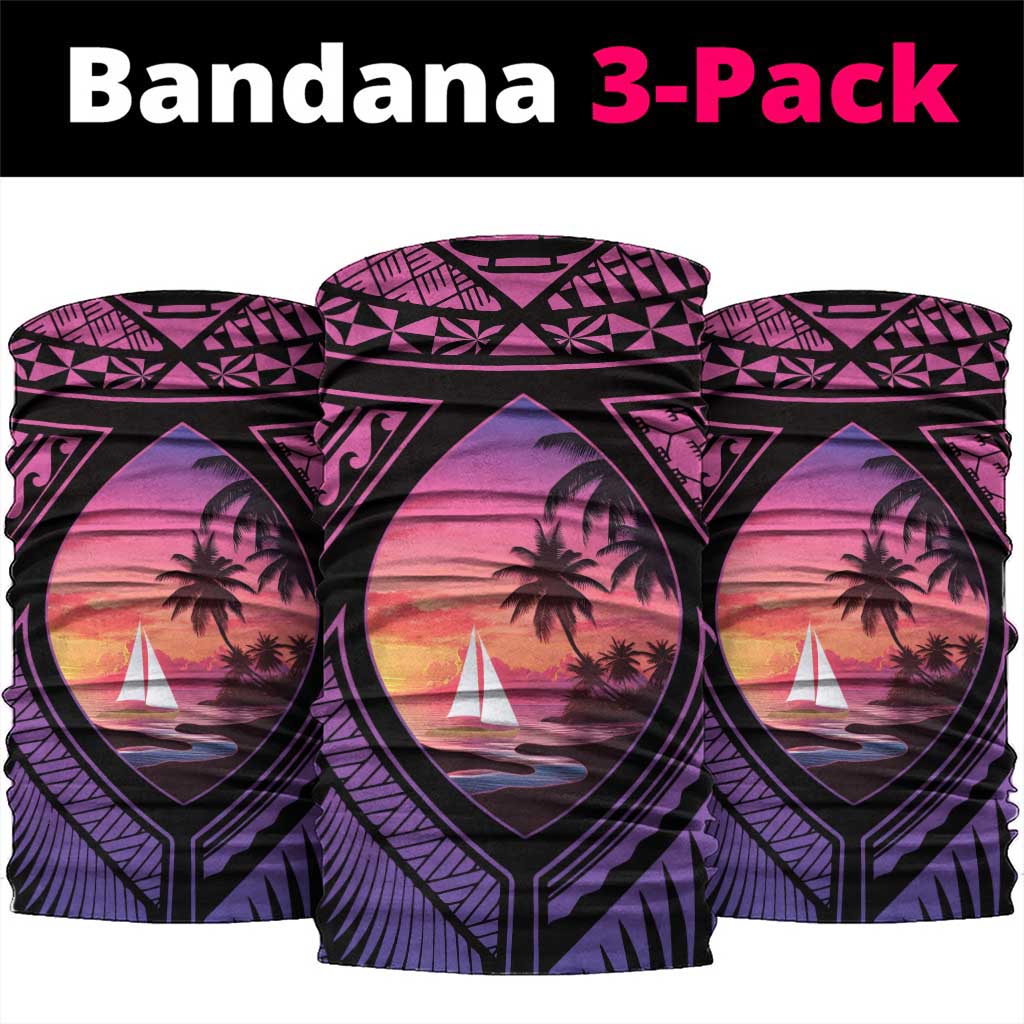 Guam Chamorro Artsy Neck Gaiter Guahan Sunset Beach LT9 package One Size: 25*50cm Sunset - Polynesian Pride