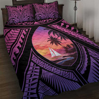 Guam Chamorro Artsy Quilt Bed Set Guahan Sunset Beach LT9 Sunset - Polynesian Pride