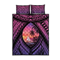 Guam Chamorro Artsy Quilt Bed Set Guahan Sunset Beach LT9 - Polynesian Pride