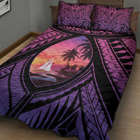 Guam Chamorro Artsy Quilt Bed Set Guahan Sunset Beach LT9 - Polynesian Pride