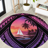 Guam Chamorro Artsy Round Carpet Guahan Sunset Beach LT9 Sunset - Polynesian Pride