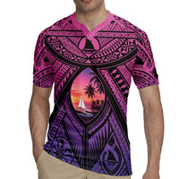 Guam Chamorro Artsy Rugby Jersey Guahan Sunset Beach LT9 - Polynesian Pride