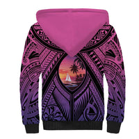 Guam Chamorro Artsy Sherpa Hoodie Guahan Sunset Beach LT9 - Polynesian Pride