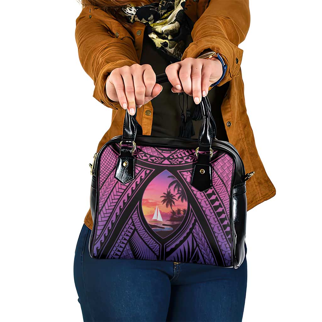 Guam Chamorro Artsy Shoulder Handbag Guahan Sunset Beach LT9 One Size Sunset - Polynesian Pride