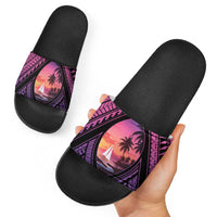 Guam Chamorro Artsy Slide Sandals Guahan Sunset Beach LT9 - Polynesian Pride