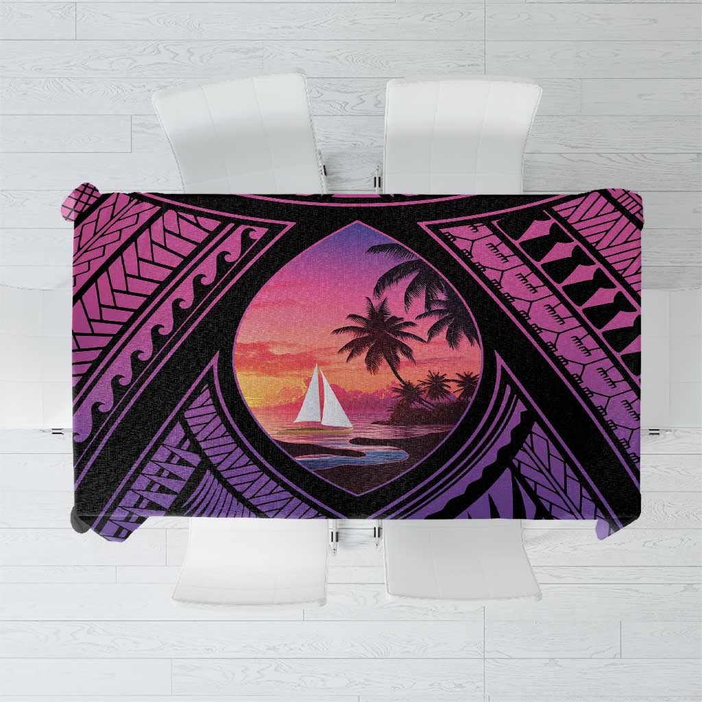 Guam Chamorro Artsy Tablecloth Guahan Sunset Beach