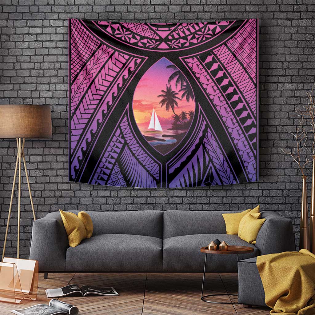 Guam Chamorro Artsy Tapestry Guahan Sunset Beach LT9 Sunset - Polynesian Pride