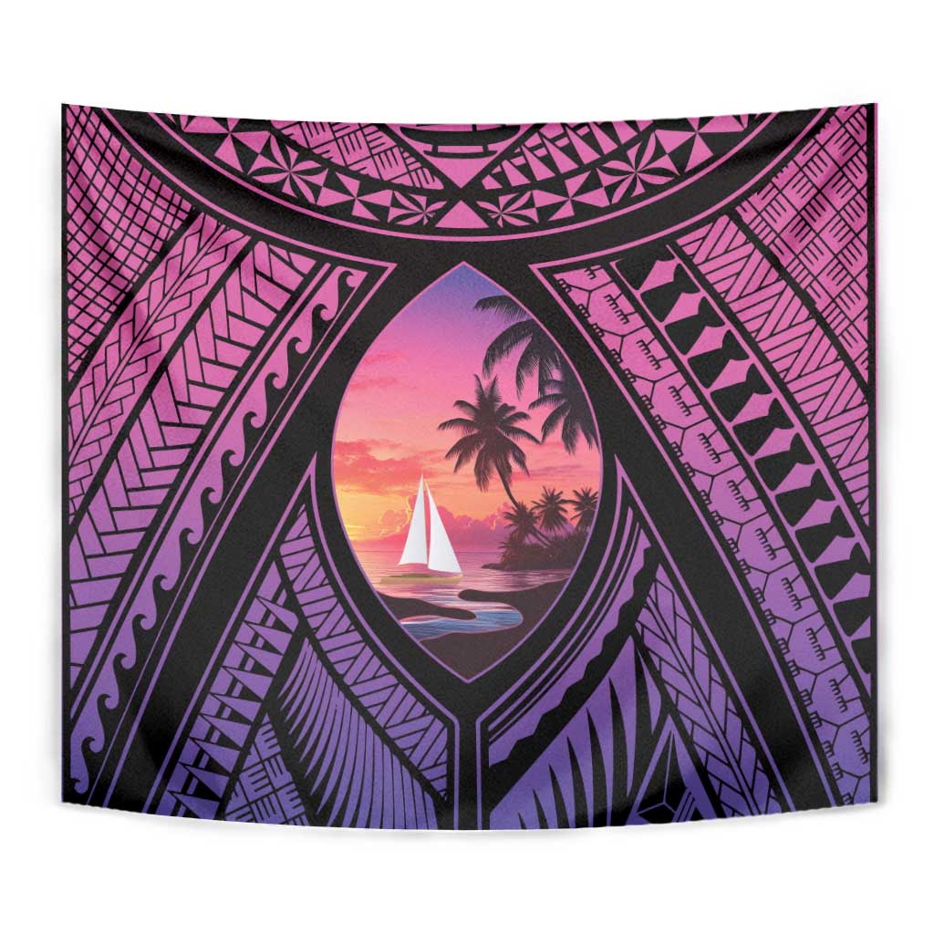 Guam Chamorro Artsy Tapestry Guahan Sunset Beach LT9 - Polynesian Pride