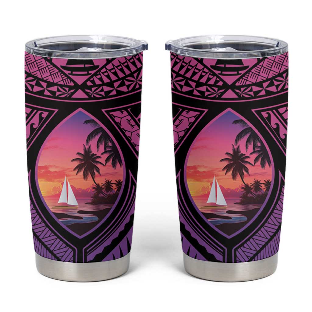 Guam Chamorro Artsy Tumbler Cup Guahan Sunset Beach LT9 Sunset - Polynesian Pride