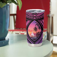 Guam Chamorro Artsy Tumbler Cup Guahan Sunset Beach LT9 - Polynesian Pride