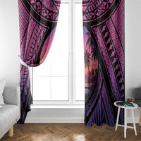 Guam Chamorro Artsy Window Curtain Guahan Sunset Beach LT9 - Polynesian Pride