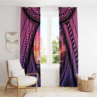Guam Chamorro Artsy Window Curtain Guahan Sunset Beach LT9 - Polynesian Pride