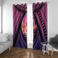 Guam Chamorro Artsy Window Curtain Guahan Sunset Beach LT9 With Grommets Sunset - Polynesian Pride