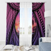 Guam Chamorro Artsy Window Curtain Guahan Sunset Beach LT9 - Polynesian Pride