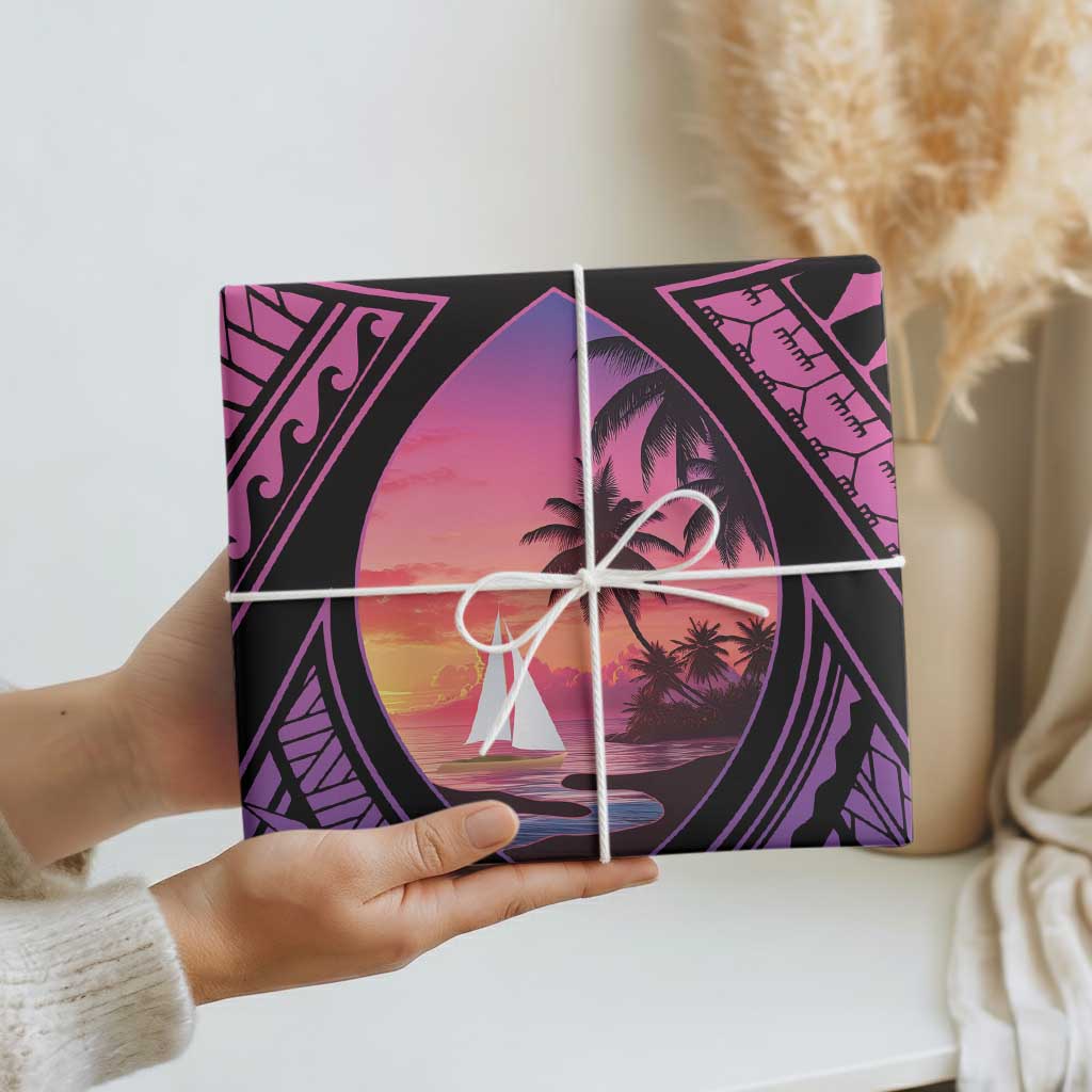 Guam Chamorro Artsy Wrapping Paper Guahan Sunset Beach LT9 - Polynesian Pride
