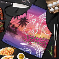 Guam Latte Stone with Map Apron Bougainvillea Beach Sunset LT9 Sunset - Polynesian Pride