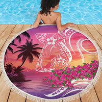 Guam Latte Stone with Map Beach Blanket Bougainvillea Beach Sunset LT9 - Polynesian Pride