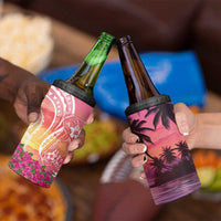 Guam Latte Stone with Map 4 in 1 Can Cooler Tumbler Bougainvillea Beach Sunset LT9 - Polynesian Pride