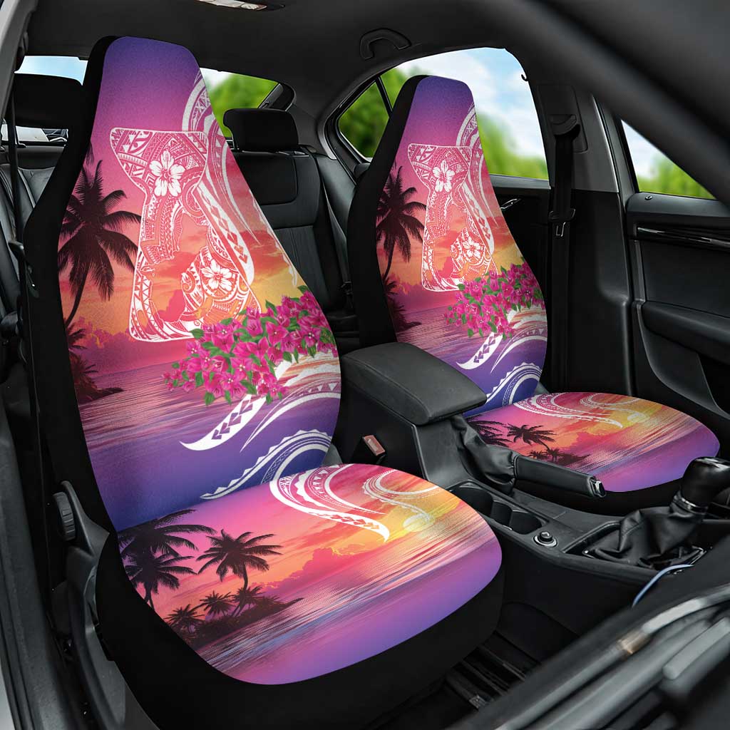 Guam Latte Stone with Map Car Seat Cover Bougainvillea Beach Sunset LT9 One Size Sunset - Polynesian Pride