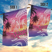 Guam Latte Stone with Map Garden Flag Bougainvillea Beach Sunset LT9 - Polynesian Pride