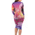 Guam Latte Stone with Map Long Sleeve Bodycon Dress Bougainvillea Beach Sunset