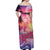 Guam Latte Stone with Map Off Shoulder Maxi Dress Bougainvillea Beach Sunset