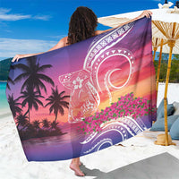 Guam Latte Stone with Map Sarong Bougainvillea Beach Sunset LT9 One Size 44 x 66 inches Sunset - Polynesian Pride