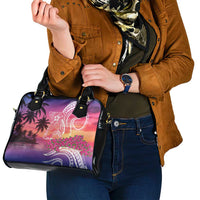 Guam Latte Stone with Map Shoulder Handbag Bougainvillea Beach Sunset LT9 - Polynesian Pride