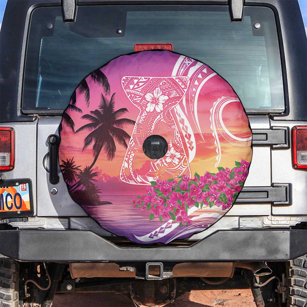 Guam Latte Stone with Map Spare Tire Cover Bougainvillea Beach Sunset LT9 Sunset - Polynesian Pride