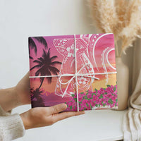 Guam Latte Stone with Map Wrapping Paper Bougainvillea Beach Sunset LT9 - Polynesian Pride