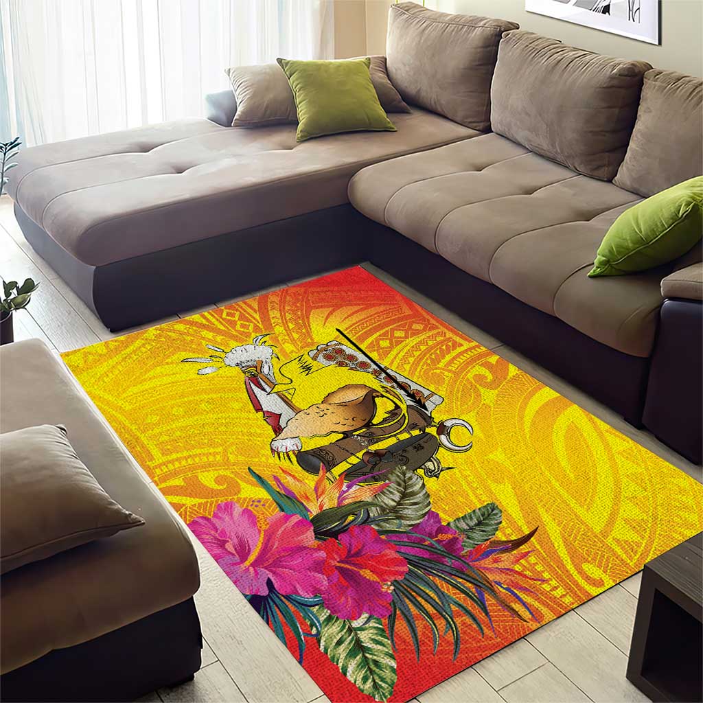 Papua New Guinea Cultural Tropical Flowers Area Rug LT9 - Polynesian Pride