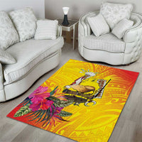 Papua New Guinea Cultural Tropical Flowers Area Rug LT9 - Polynesian Pride