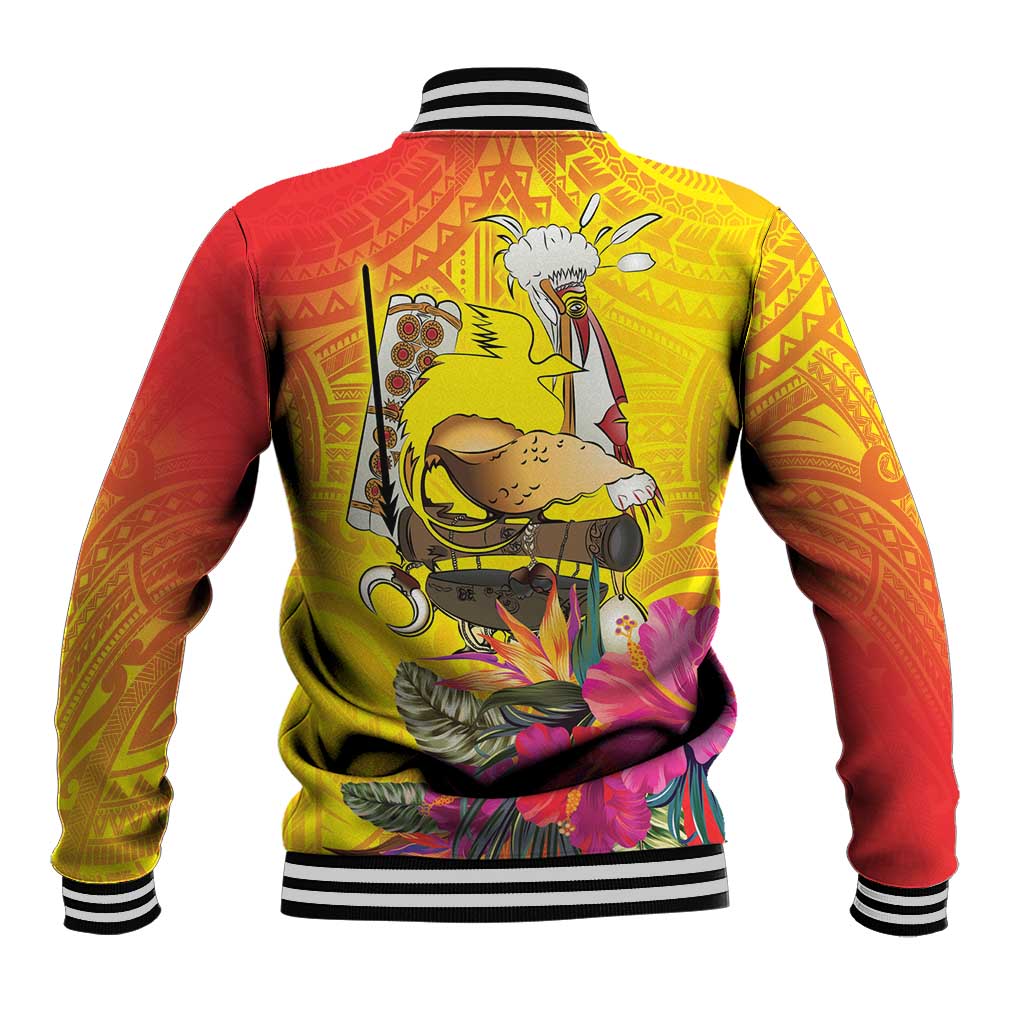 Papua New Guinea Cultural Tropical Flowers Baseball Jacket LT9 - Polynesian Pride