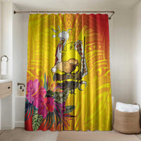 Papua New Guinea Cultural Tropical Flowers Bathroom Set LT9 Shower Curtain Only Gold - Polynesian Pride