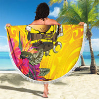 Papua New Guinea Cultural Tropical Flowers Beach Blanket LT9 - Polynesian Pride