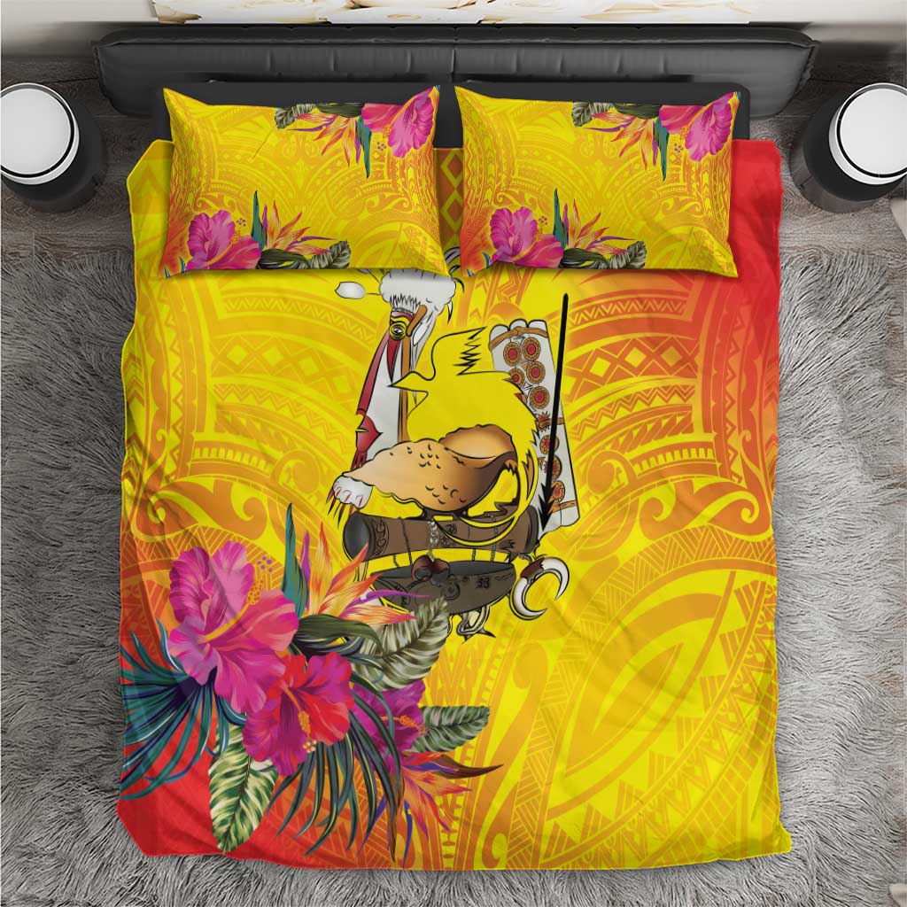 Papua New Guinea Cultural Tropical Flowers Bedding Set LT9 Gold - Polynesian Pride